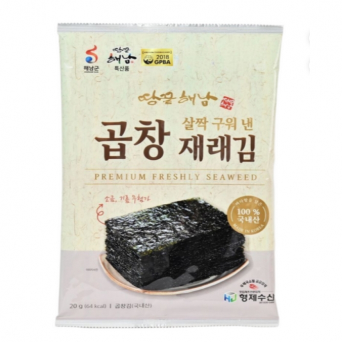 (해남)허니테이블 땅끝 살짝 구운 곱창김(5매) 20g 10개